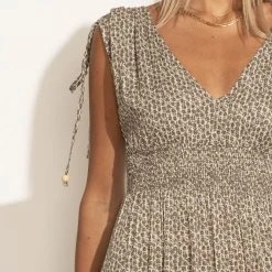 FINAL TOUCH COLLECTION Josephine Midi Dress In Grey