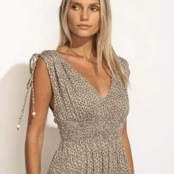 FINAL TOUCH COLLECTION Josephine Midi Dress In Grey