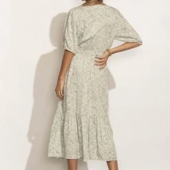 CALISTA Sutton Midi Dress In Blue Dresses