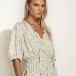 CALISTA Sutton Midi Dress In Blue Dresses