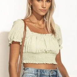 PAPER CRANE New Arrivals Viola Cropped Top