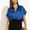 FUN 2 FUN New Arrivals Mary Button Down Top In Blue