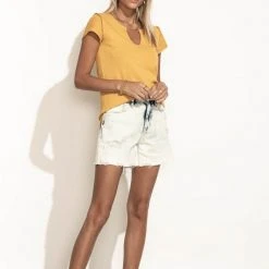 LA MIEL Zoe Tee In Mustard New Arrivals