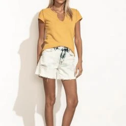 LA MIEL Zoe Tee In Mustard New Arrivals