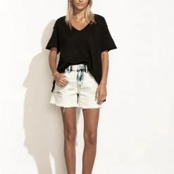 LA MIEL Tops Lola Oversized Tee In Black