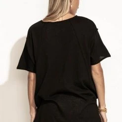 LA MIEL Tops Lola Oversized Tee In Black