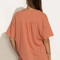 LA MIEL Paula Oversized Top In Orange