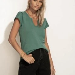 LA MIEL Zoe Tee In Emerald
