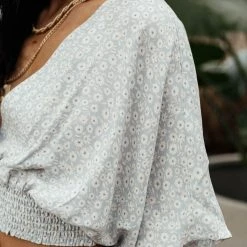 MISS LOVE Elliana Floral Crop Top In Blue - FINAL SALE Fresh Markdowns